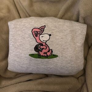 Snoopy Easter Embroidered Sweater